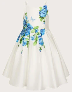 MONSOON Romany Roses Duchess Twill Dress Ivory