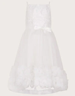 MONSOON Odette Blossom 3D Dress Ivory