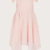MONSOON Cold-Shoulder Wrap Dress In Recycled Polyester Pink -Amour Fashion 01 51829412 2
