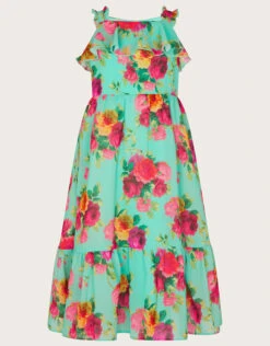 MONSOON Ida Floral Print Maxi Dress Green