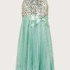 MONSOON Disco Sequin Truth Pleated Dress Green -Amour Fashion 01 51834009 2
