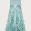 MONSOON Ivy 3D Rose High Low Dress Green
