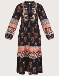 MONSOON Print Heritage Embroidered Heritage Smock Dress Black -Amour Fashion 01 54004401 4
