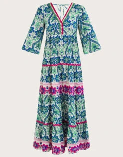 MONSOON Willow Woodblock Print Dress Blue -Amour Fashion 01 54011702 5