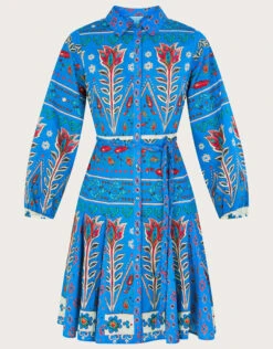 MONSOON Mixed Print Shirt Dress Blue -Amour Fashion 01 54015602 5
