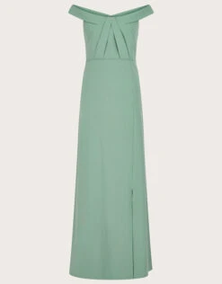 MONSOON Beatrice Crepe Bardot Maxi Dress Green -Amour Fashion 01 54076127 4