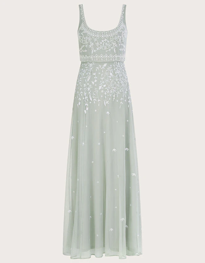 MONSOON Eugiene Embroidered Maxi Dress Green 7 MONSOON Eugiene Embroidered Maxi Dress Green - Image 5