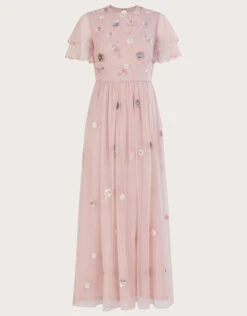 MONSOON Catherine Embellished Shorter Length Dress Pink -Amour Fashion 01 54079521 4