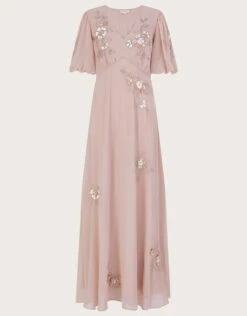 MONSOON August Embellished Maxi Dress Pink -Amour Fashion 01 54080521 4
