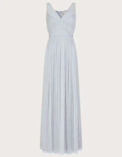 MONSOON Anne Mesh Maxi Dress In Recycled Polyester Silver -Amour Fashion 01 54081211 4