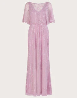 MONSOON Elizabeth Embellished Maxi Dress In Recycled Polyester Pink -Amour Fashion 01 54083455 4