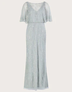 MONSOON Elizabeth Embellished Shorter Length Maxi Dress In Recycled Polyester Green -Amour Fashion 01 54083507 4