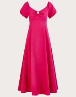 MONSOON Katie Ring Detail Bardot Dress Pink -Amour Fashion 01 54084910 4
