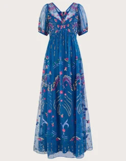 MONSOON Tilly Embellished Maxi Dress In Recycled Polyester Blue 11 MONSOON Tilly Embellished Maxi Dress In Recycled Polyester Blue -Amour Fashion 01 54085332 4