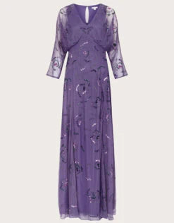 MONSOON Peggy Embellished Maxi Dress In Recycled Polyester Purple -Amour Fashion 01 54085804 5