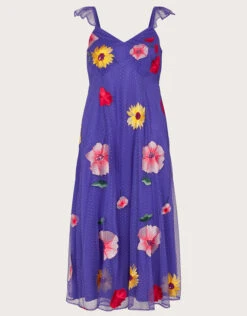 MONSOON Micaela Floral Embellished Midi Dress Blue -Amour Fashion 01 54088102 5