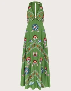 MONSOON Shirley Ring Detail Embellished Maxi Dress Green -Amour Fashion 01 54088307 5