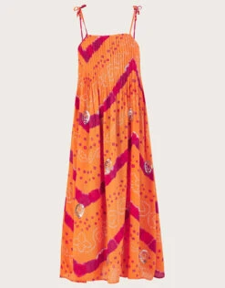 MONSOON Bandhani Dye Cami Midi Dress Orange -Amour Fashion 01 54156915 5