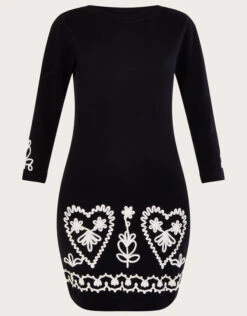 MONSOON Cornelli Smart Dress In Sustainable Cotton Black -Amour Fashion 01 54172901 4