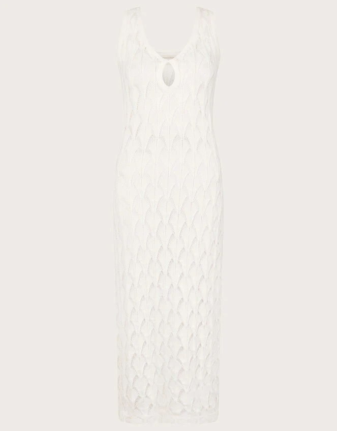 MONSOON Pointelle Stitch Beach Midi Dress Ivory 8 MONSOON Pointelle Stitch Beach Midi Dress Ivory - Image 6