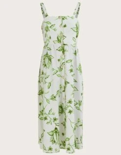 MONSOON Kai Floral Print Dress In Linen Blend Ivory -Amour Fashion 01 54277246 5