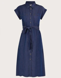 MONSOON Denim Shirt Dress Blue -Amour Fashion 01 54283139 5