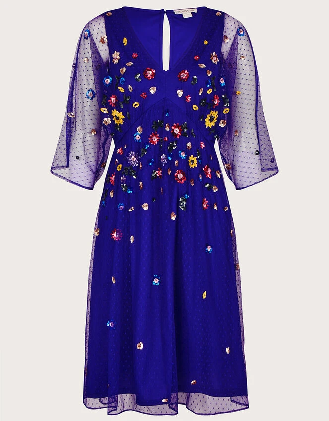 MONSOON Stephanie Embellished Dress Blue 7 MONSOON Stephanie Embellished Dress Blue - Image 5