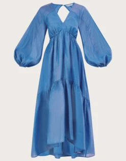 MONSOON Palmer Maxi Dress In Recycled Polyester Blue -Amour Fashion 01 54291102 5