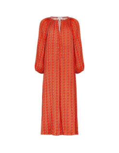 DEEBA Oozie Print Dress Orange -Amour Fashion 01 54292515
