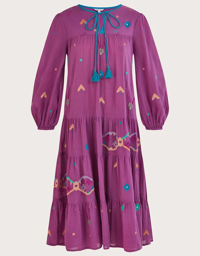 MONSOON Abstract Geometric Print Embroidered Midi Dress 7 MONSOON Abstract Geometric Print Embroidered Midi Dress - Image 5