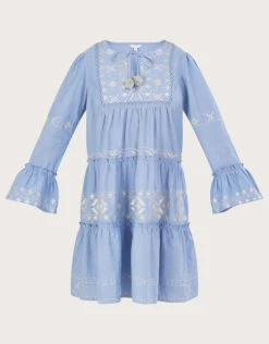 MONSOON Embroidered Tiered Dress Blue -Amour Fashion 01 54298102 5