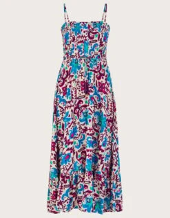MONSOON Fire Flower Ikat Cami Dress Blue -Amour Fashion 01 54315402 5
