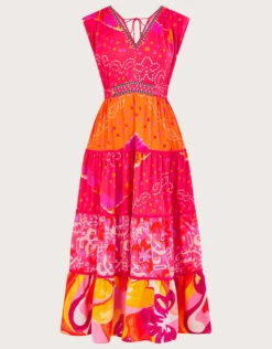 MONSOON Bandhani Contrast Print Midi Dress In LENZING™ ECOVERO™ Red 11 MONSOON Bandhani Contrast Print Midi Dress In LENZING™ ECOVERO™ Red -Amour Fashion 01 54316009 5