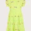 MONSOON Embroidered Puff Sleeve Butterfly Dress Green -Amour Fashion 01 61400452 2