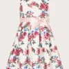 MONSOON Pansy Foil Print Scuba Dress Ivory -Amour Fashion 01 61507826 2