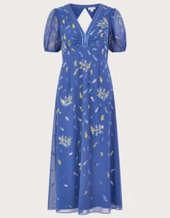 MONSOON Zena Sequin Tea Dress In Recycled Polyester Blue -Amour Fashion 01 64018502 5