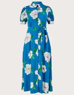 MONSOON Milana Embellished Shirt Dress In Sustainable Viscose Blue -Amour Fashion 01 64019902 5