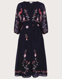 MONSOON Tina Embroidered Wrap Dress Black -Amour Fashion 01 64021301 5