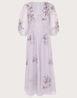 MONSOON Karen Embroidered Dress In Recycled Polyester Purple -Amour Fashion 01 64027294 5