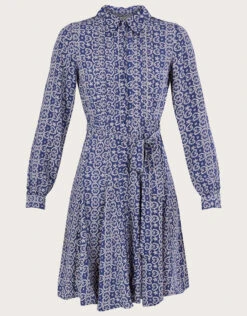 MONSOON Josephina Print Shirt Dress Blue -Amour Fashion 01 64043702 5