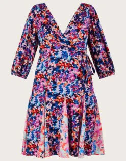 MONSOON Palmer Print Pleated Dress In Sustainable Viscose Blue 11 MONSOON Palmer Print Pleated Dress In Sustainable Viscose Blue -Amour Fashion 01 64043802 5