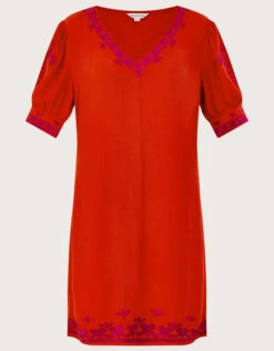 MONSOON Chrissy Embroidered Tunic Dress Orange -Amour Fashion 01 64054315 5