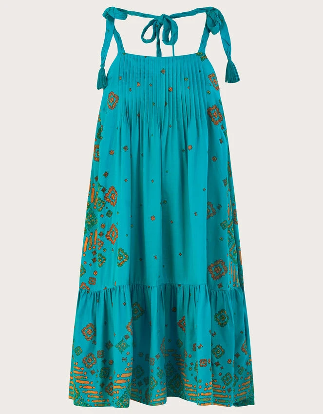 MONSOON Tile Print Flippy Dress Blue 7 MONSOON Tile Print Flippy Dress Blue - Image 5