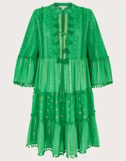 MONSOON Metallic Tassel Kaftan Dress Green -Amour Fashion 01 64181107 5