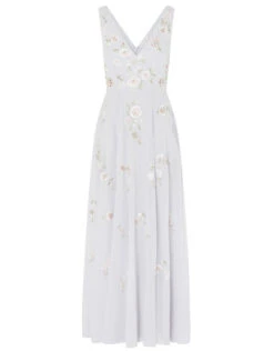 MONSOON Addison Floral Embroidered Maxi Dress Blue -Amour Fashion 01 95060802 4