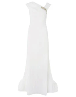 MONSOON Tess Embellished Brooch Bridal Dress Ivory -Amour Fashion 01 95191846 4