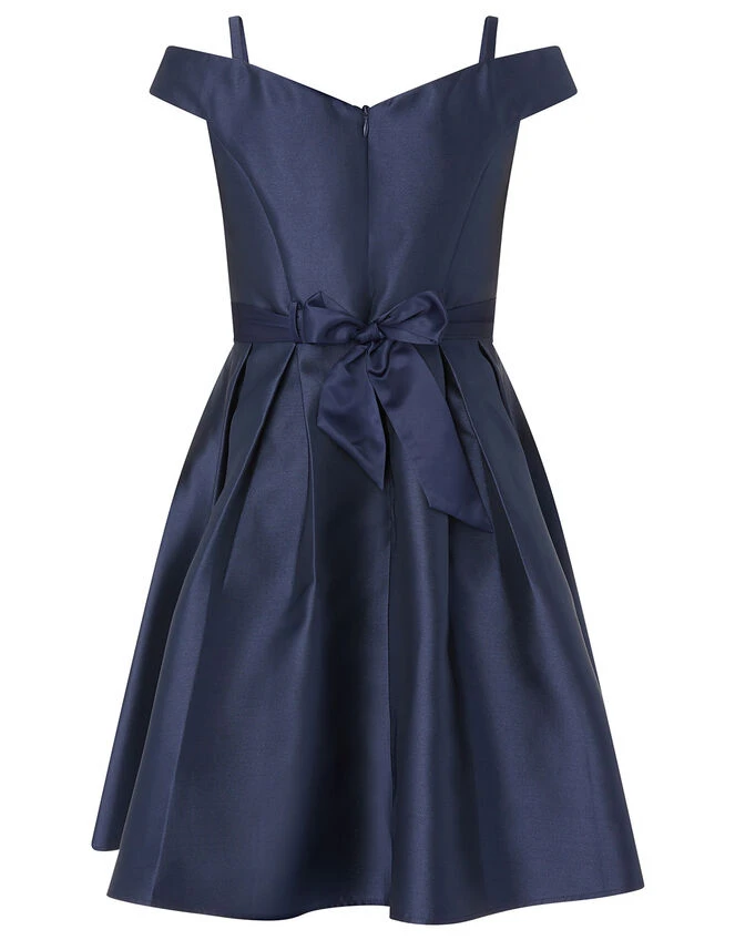 MONSOON Duchess Twill Bardot Prom Dress Blue 4 MONSOON Duchess Twill Bardot Prom Dress Blue - Image 2