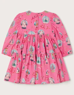 MONSOON Baby Snowglobe Woven Tiered Dress Pink -Amour Fashion 02 41220212 3
