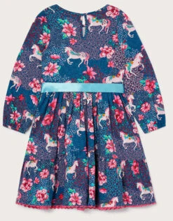 MONSOON Unicorn Patchwork Jersey Dress Blue -Amour Fashion 02 41421502 3