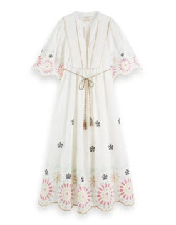 Scotch And Soda Broderie Maxi Dress White -Amour Fashion 02 41493413 1